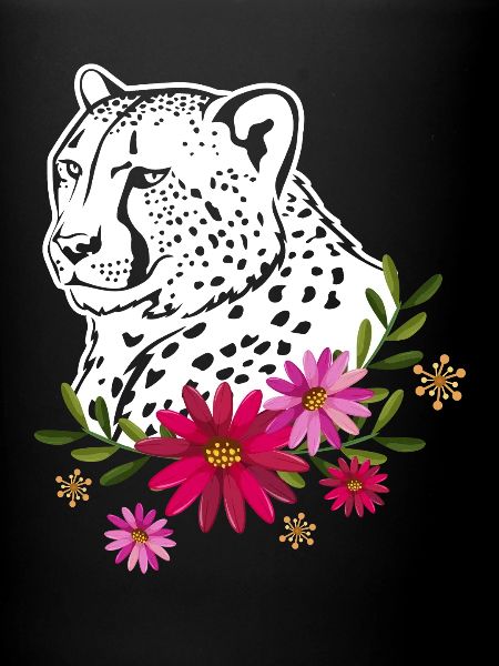 Cheetah With Flowers