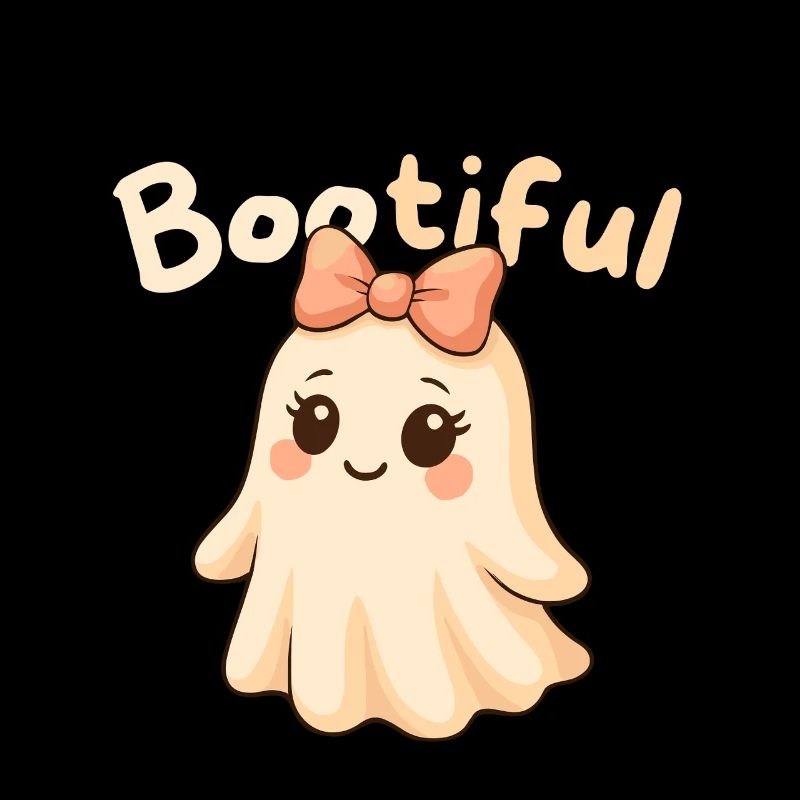 Bootiful Cute Ghost with Bow