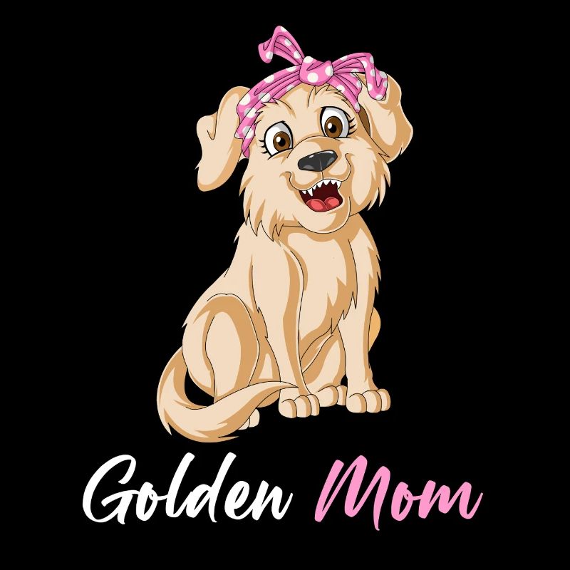 Conception graphique ludique de maman Golden Retriever