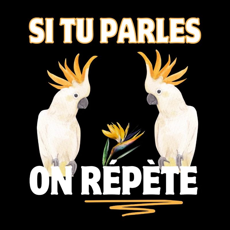If you speak we repeat white parrots