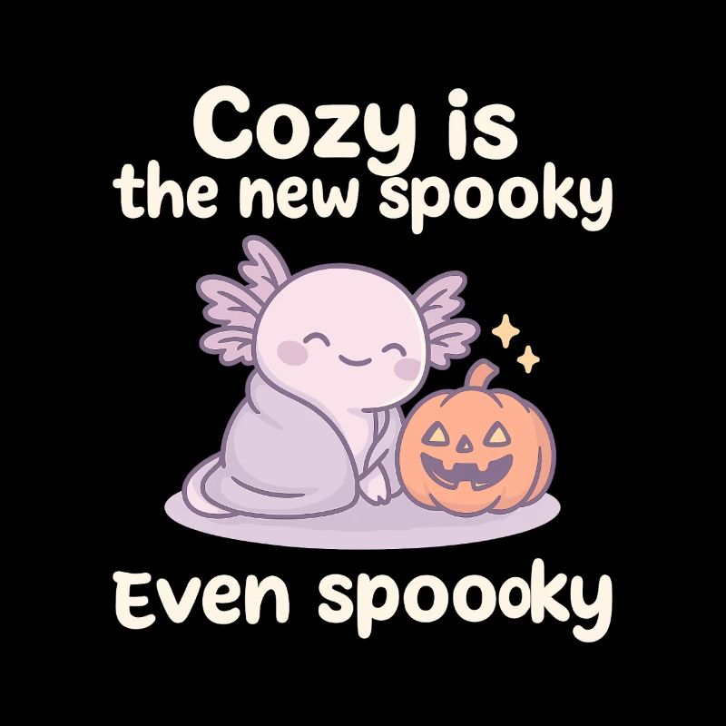 Axolotl d’Halloween confortable avec citrouille