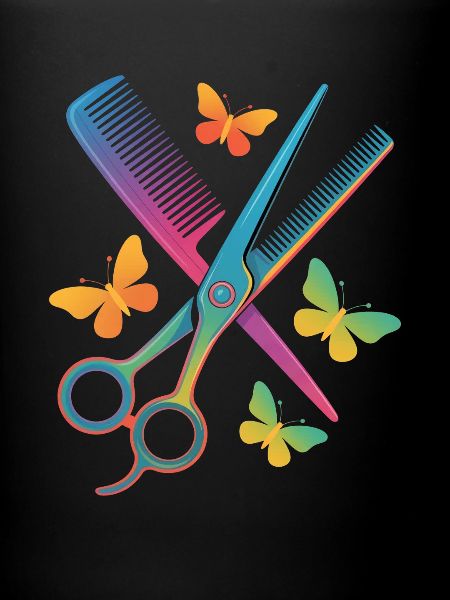 Friseur Schere Kamm Schmetterling