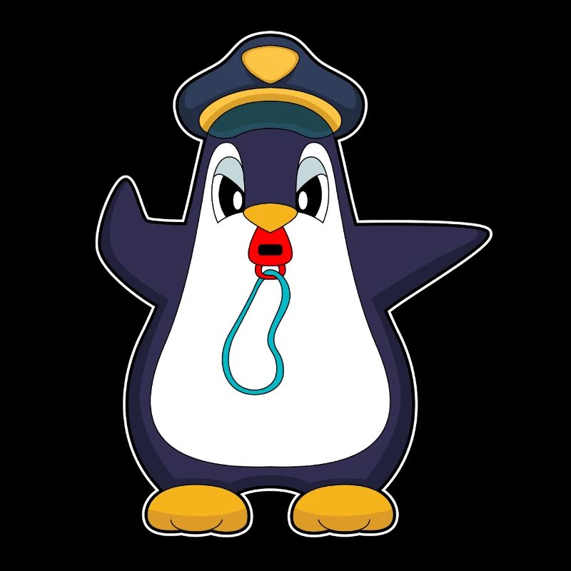 Pinguin Polizist Trillerpfeife Polizei