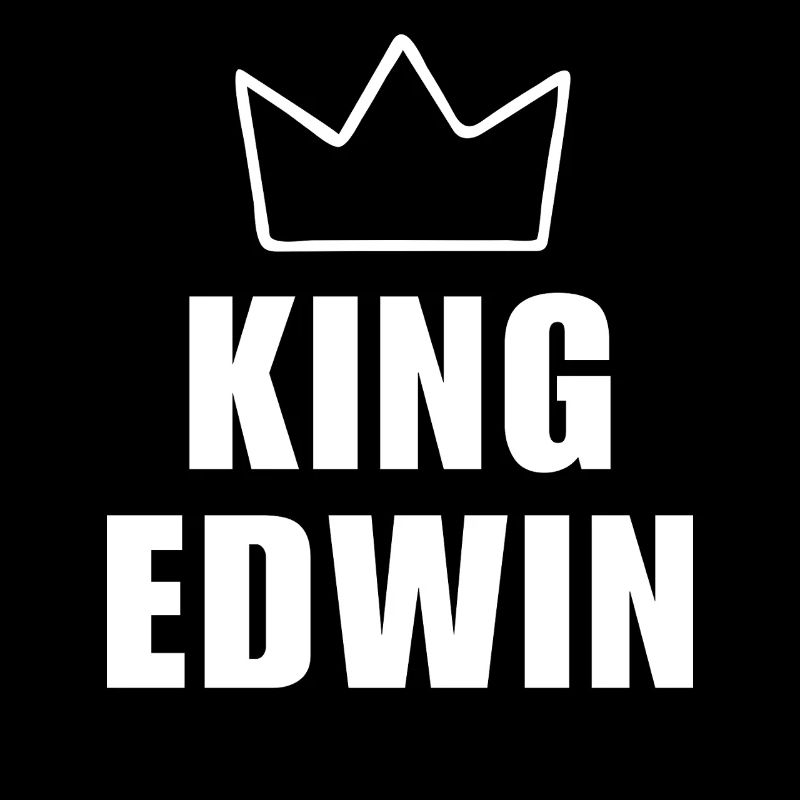 T-shirt avec le nom d'Edwin et la lettre E - Couronne du Roi