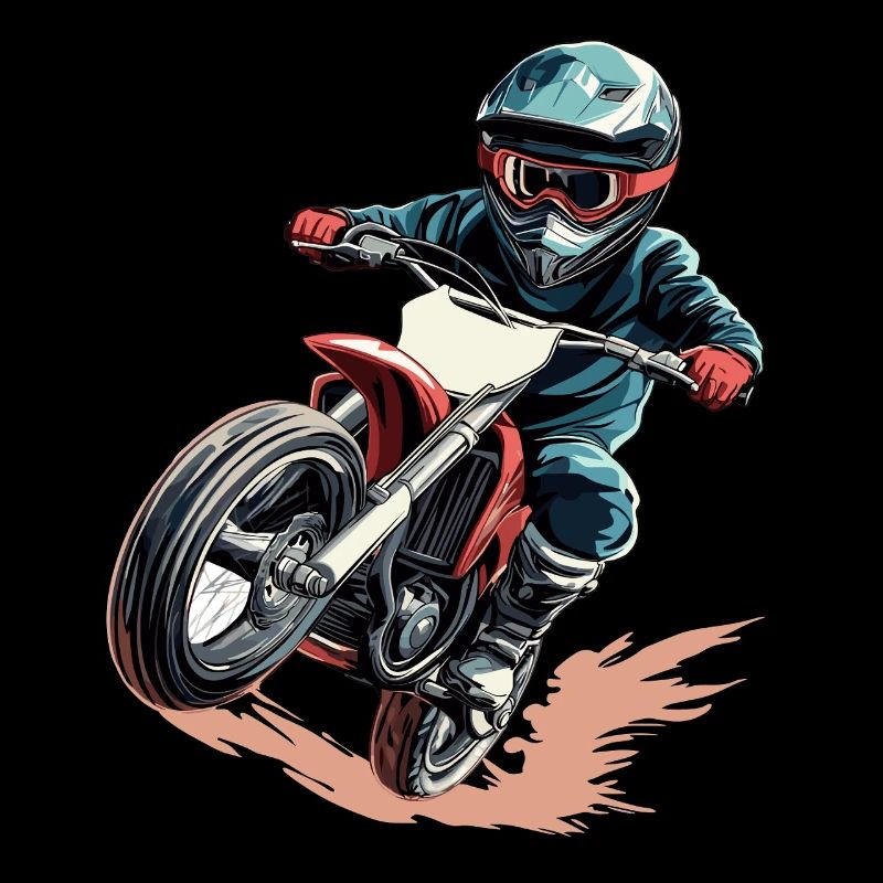 Dynamischer Motorradfahrer im Actionstil