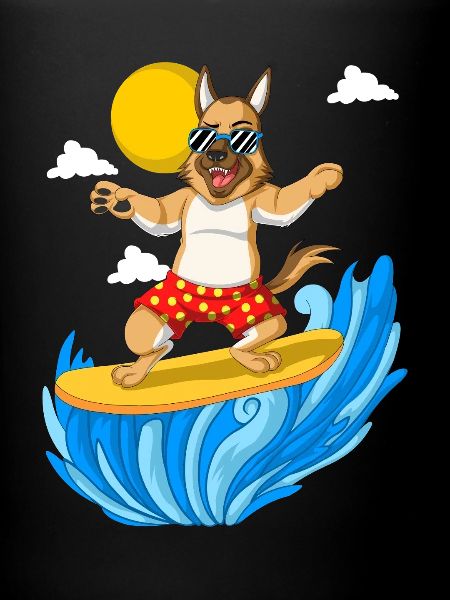 Surfing German Shepherd Dog