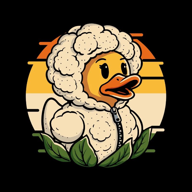 Tête de canard câline au chou-fleur
