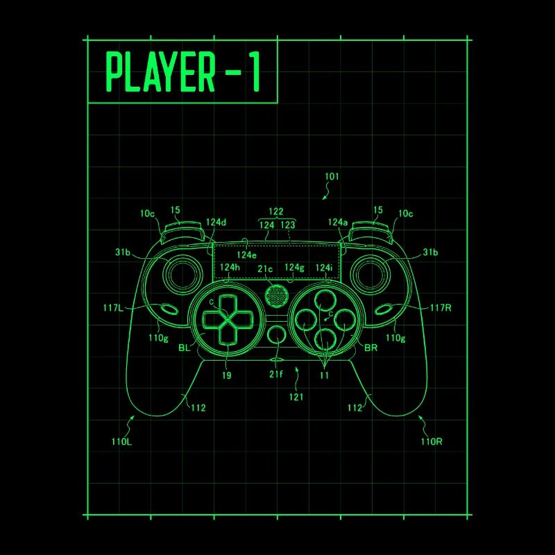 Joueur1 Manette de plan Neon