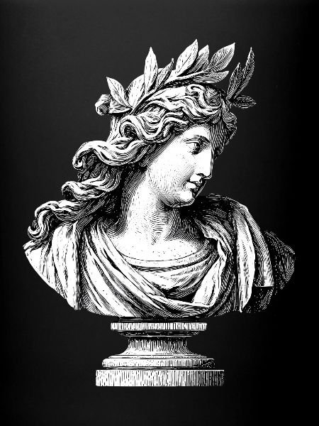Buste antique déesse – Gravure classique