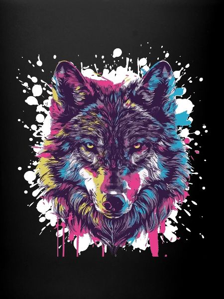 Wolf Tier Farbklecks
