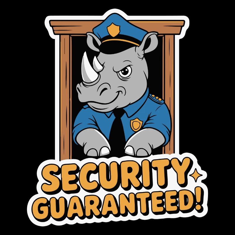 Rhino Security Officer Cartoon Logo