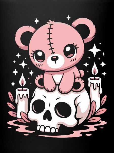 Kawaii Pastel Goth Patched Bear