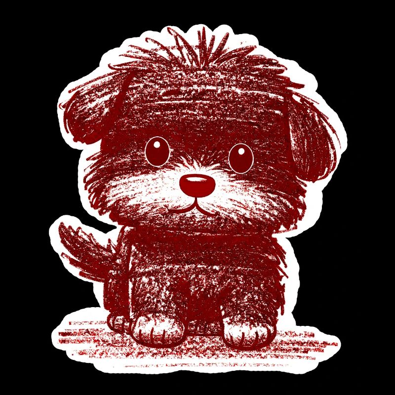 Wuscheliges Hündchen (Rot)