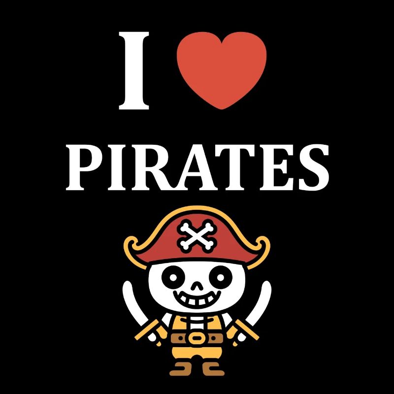 J aime Pirates Squelette Pirate