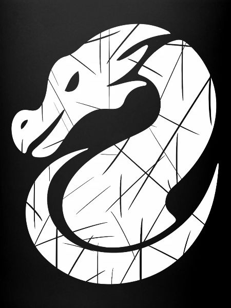 Silhouette de dragon blanc