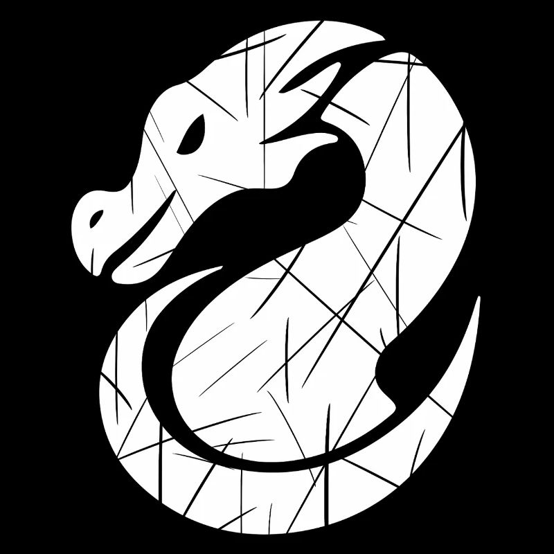 Silhouette de dragon blanc