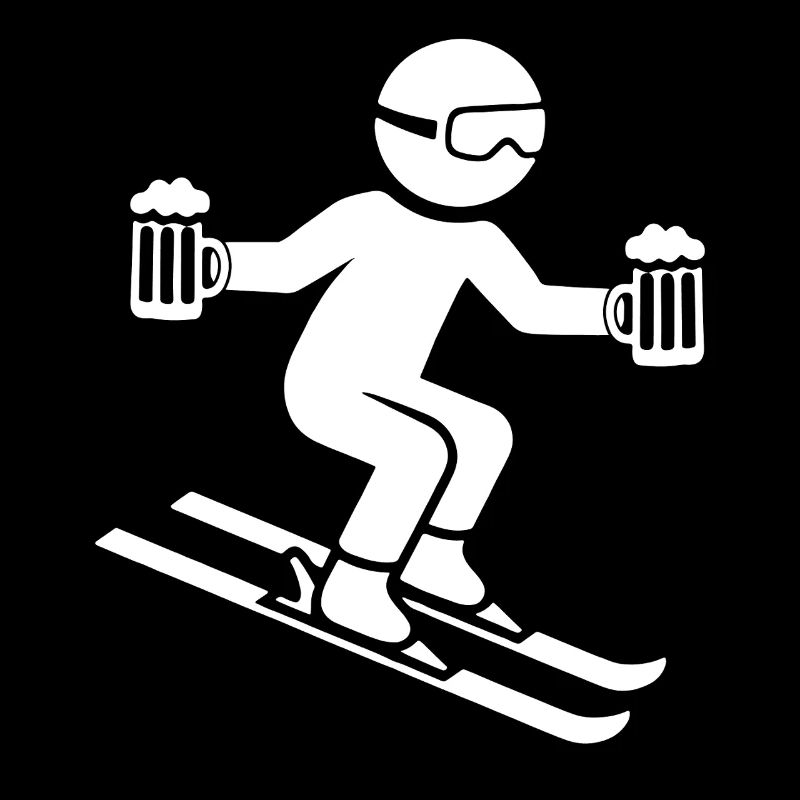 Skieur avec chope de bière