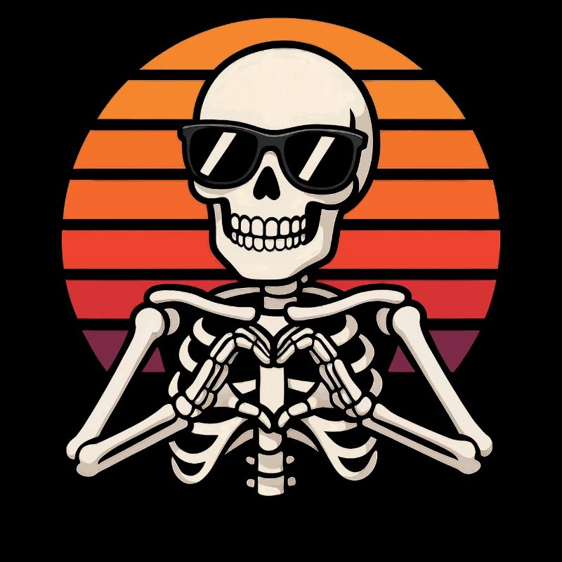 Skeleton Halloween Retro Vintage Spooky Design