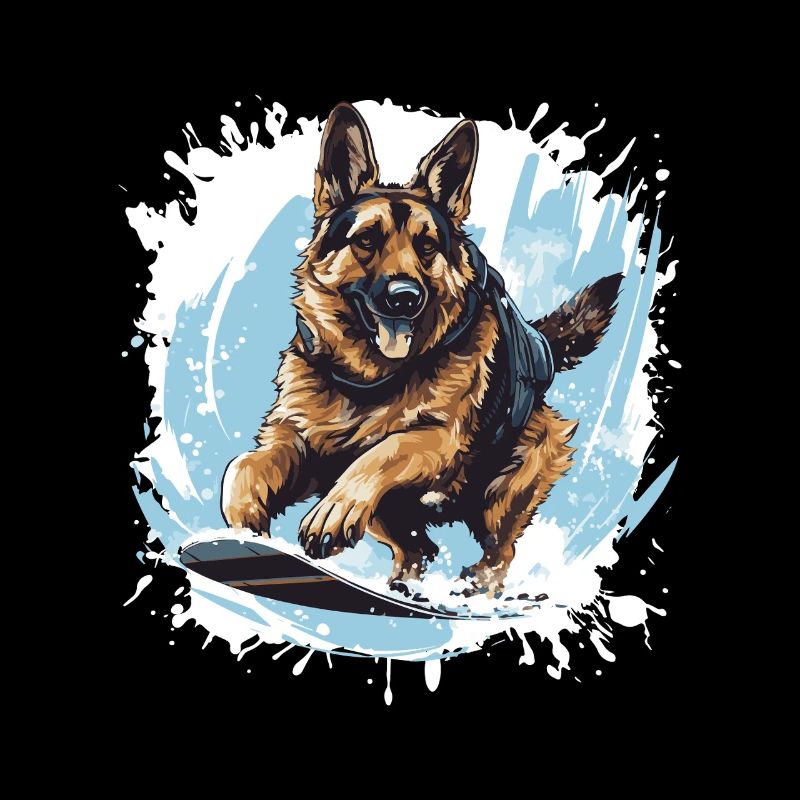 German Shepherd Dog Snowboard