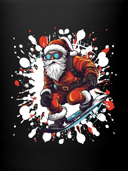 Weihnachtsmann Snowboard