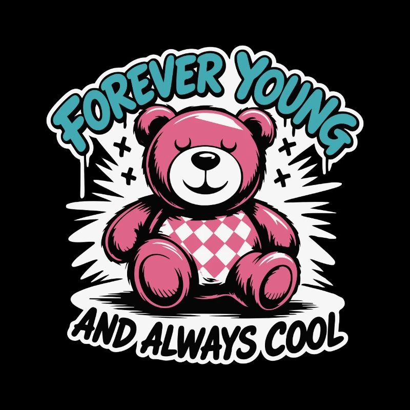 Forever Young Teddy Bear Graphic