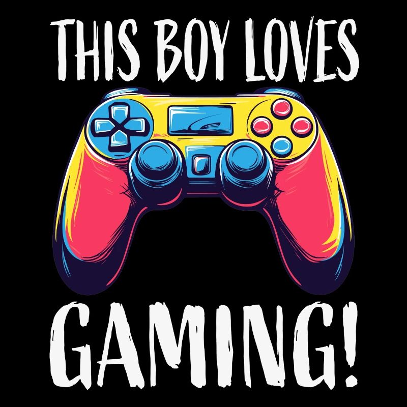Garçon adore la manette de jeu