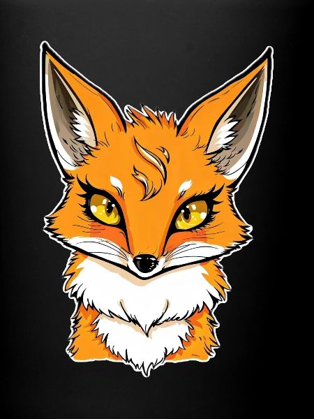 Fox Head Cartoon Illustration
