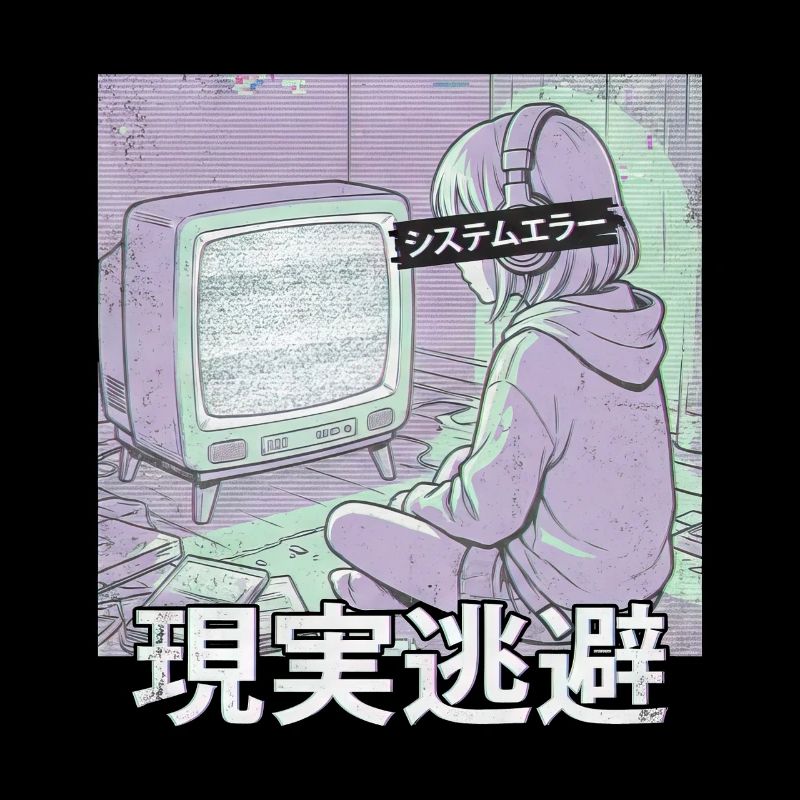 Aesthetic Anime Girl Glitch System Error Vaporwave