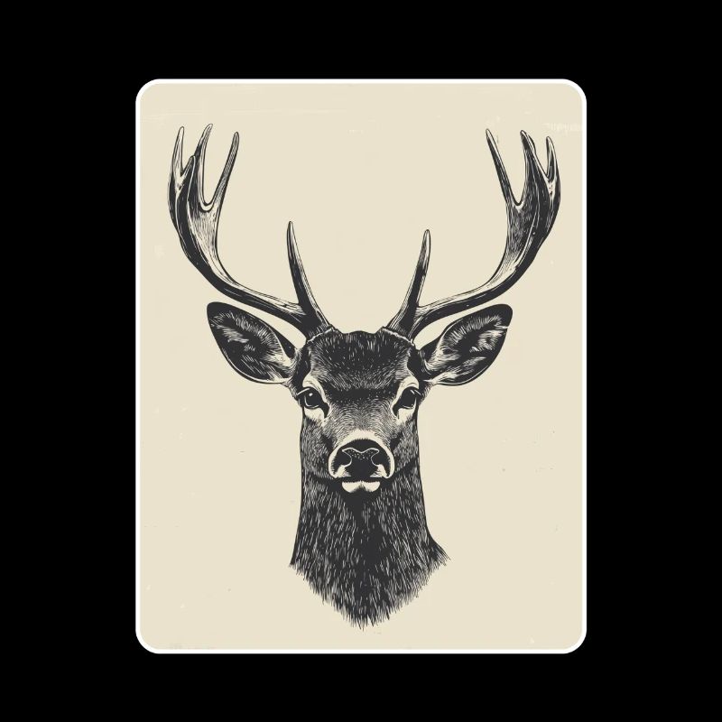 Rentier Hirsch Geweih Reindeer Vintage