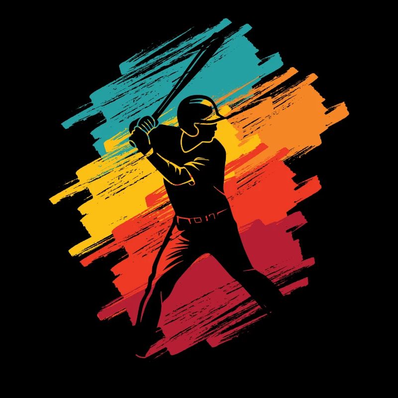 Bunter Baseball Spieler Kinder Männer Baseballer
