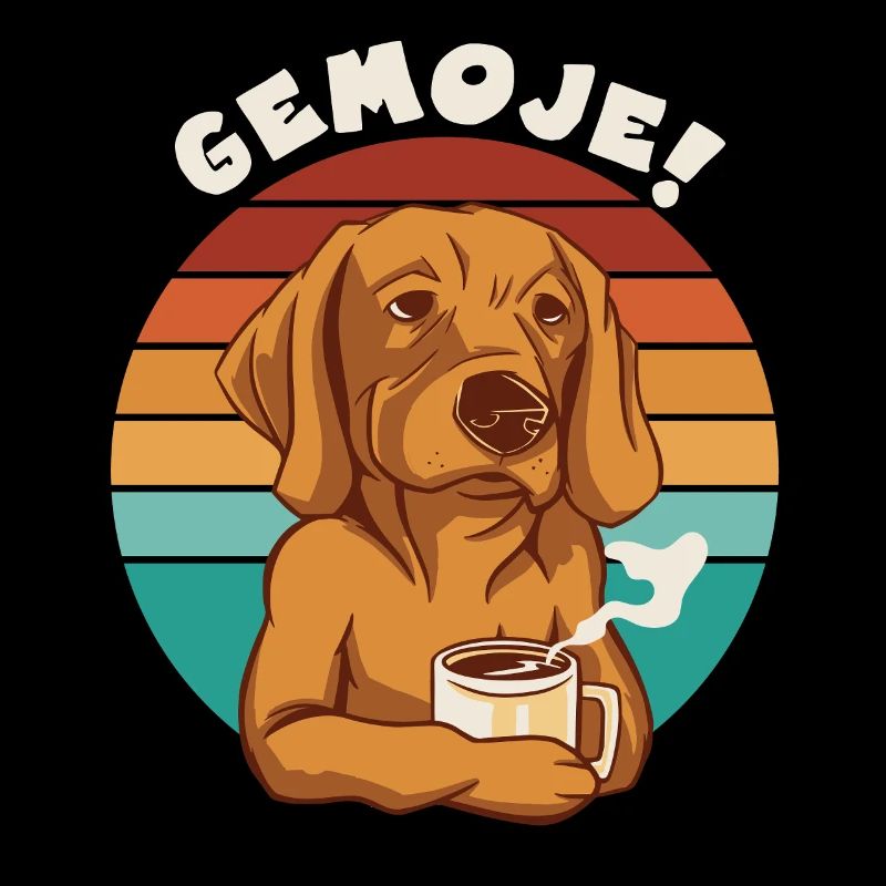 GEMOJE Hessischer Spruch Hund Kaffee Gassi