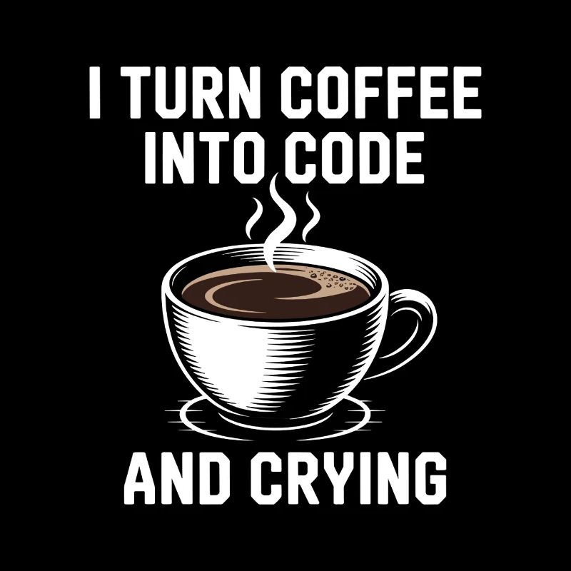Kaffee und Programmier-Debugging-Humor für Softwar