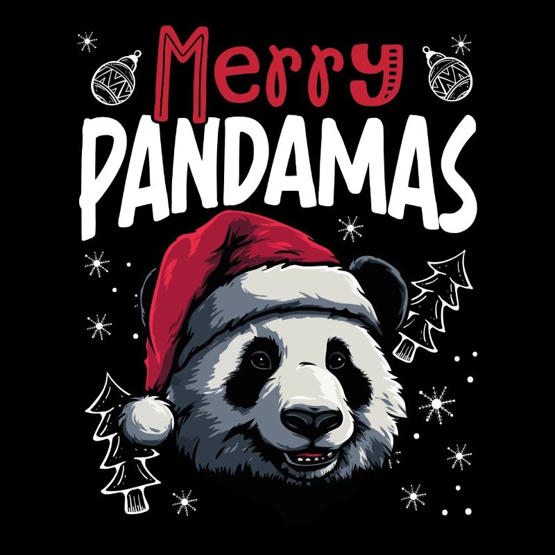 Motif de Noël drôle de panda joyeux Pandamas