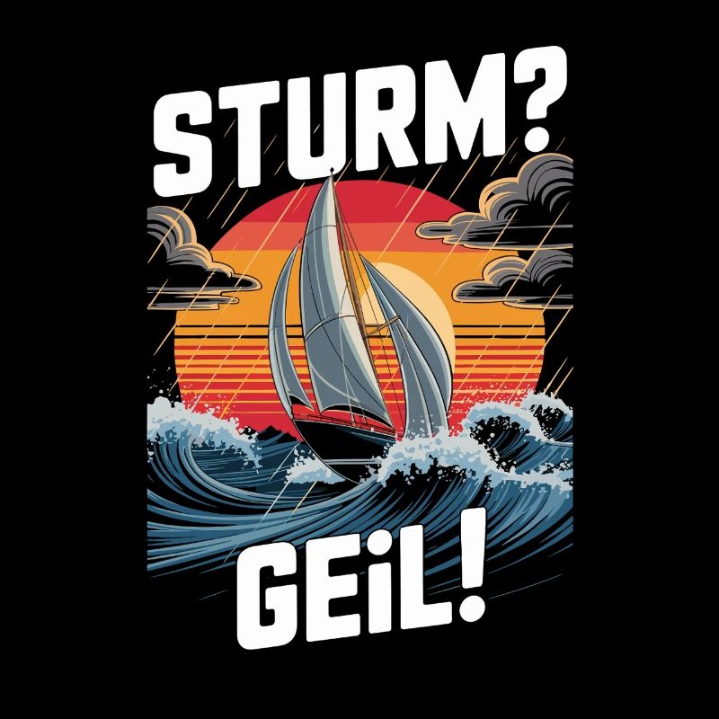 Tempête Vagues de voile excitées Régate du coucher du soleil