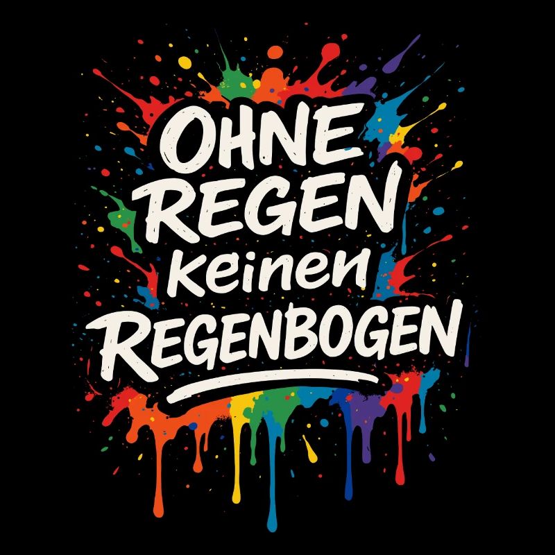 ohne regen regenbogen, spruch shirt bunt