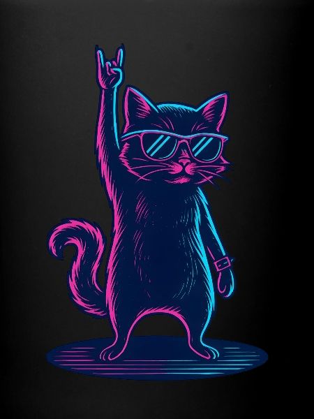 Rockender Kater Mit Sonnenbrille Party