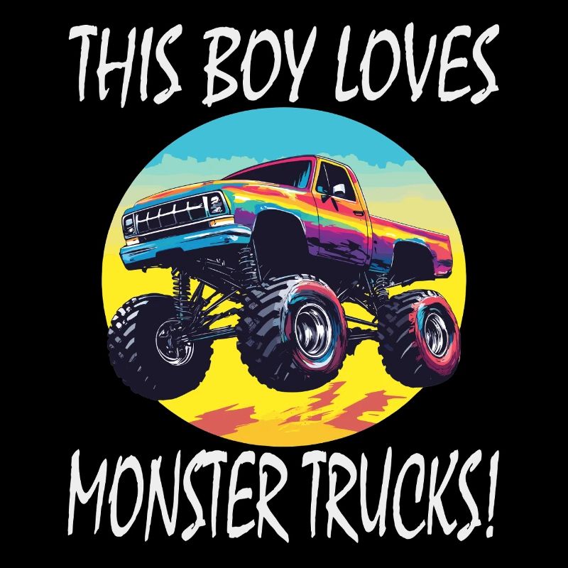 Junge liebt Monster Trucks