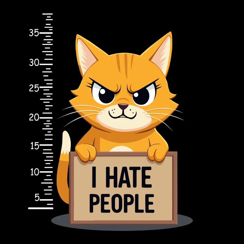 Griesgrämige Katze I Hate People Polizeifoto