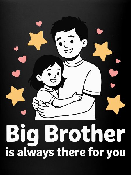 Big Brother Hug Illustration
