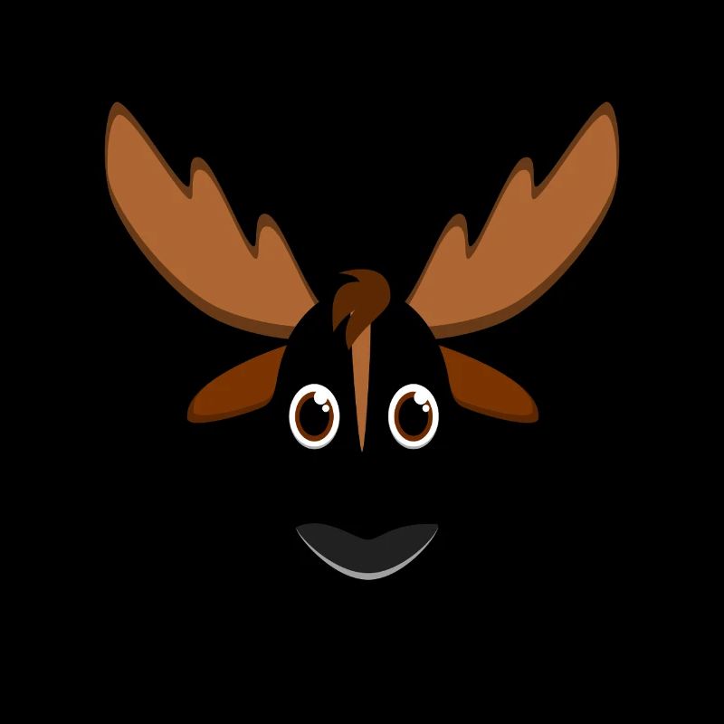 Visage d’orignal de dessin animé mignon - Bois de forêt drôles