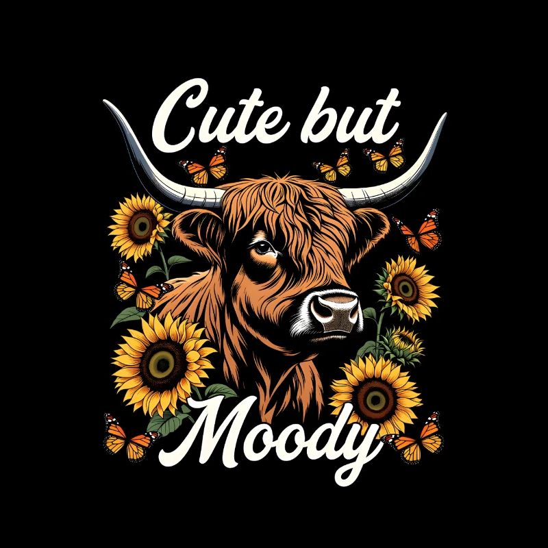 Vache écossaise mignonne mais maussade