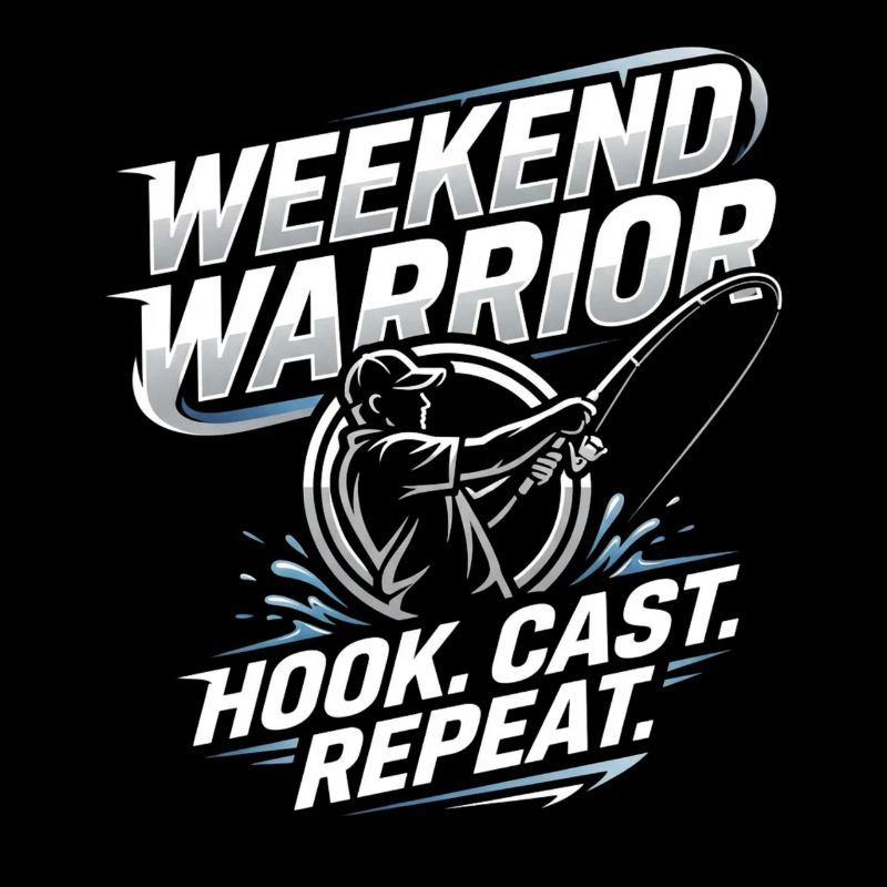 Weekend Warrior Hook Cast Repeat Angler Spruch
