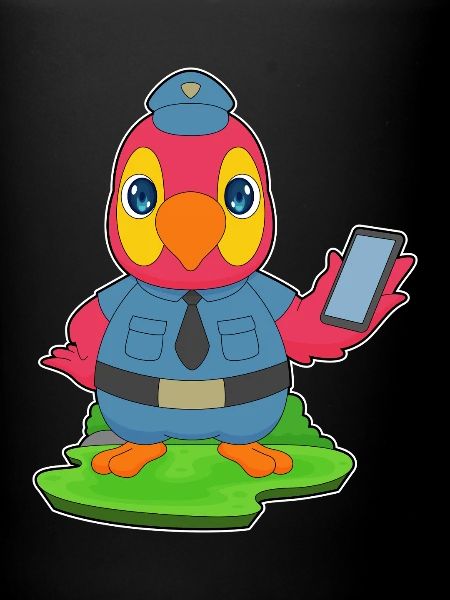 Parrot Policeman Smartphone Police