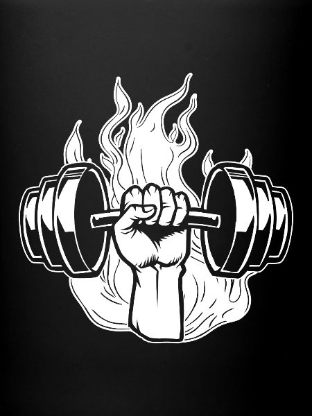 Powerlifting Bodybuilder Fire Dumbbell