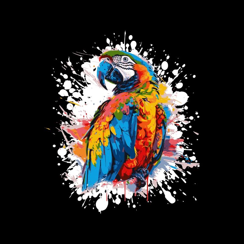 Illustration du perroquet Explosion de couleur
