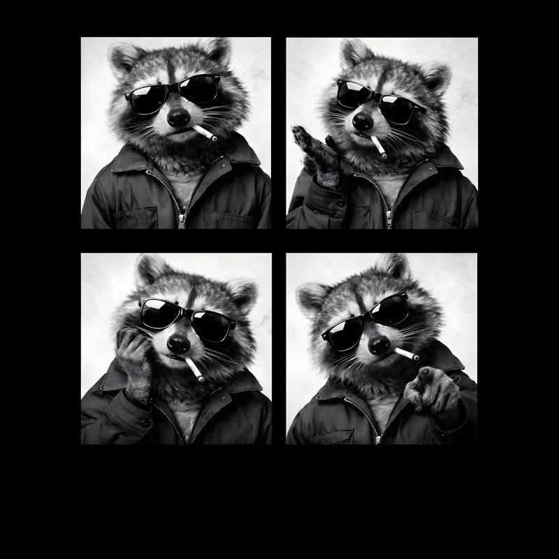 Waschbär Noir Vierfach: Sonnenbrille Zigarette