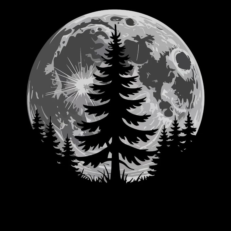 Moon Forest Silhouette