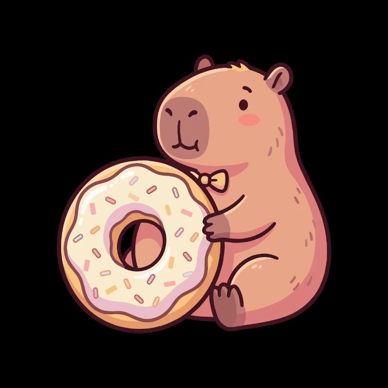 Capybara mit Donut süßes elegantes Tiermotiv