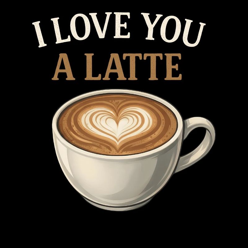 Ich liebe dich Ein Latte-Kaffee-Espresso-Koffein-Wortspiel