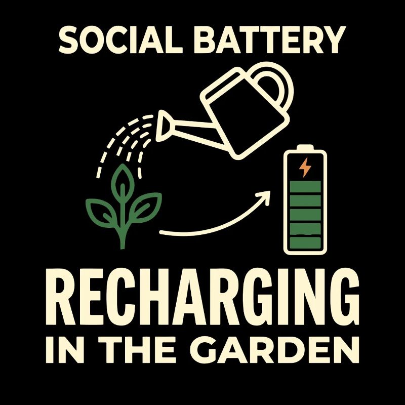 Social Battery Recharging Garden Humor